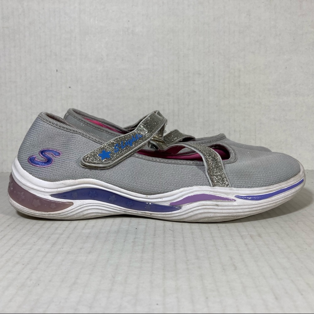 Skechers S-Lights Power Petals Light Dancer Glitter Shoes Kids Youth Sz 4 20204L